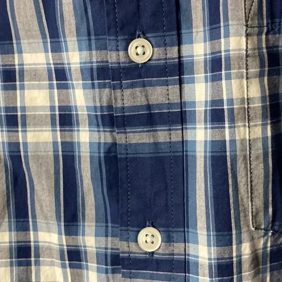 J CREW FACTORY SLIM FIT MENS SIZE MEDIUM  REIMAGINED BLUE GRAY PLAID SHIRT - Picture 6 of 13